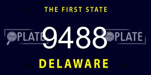 9488 Delaware License Plate
