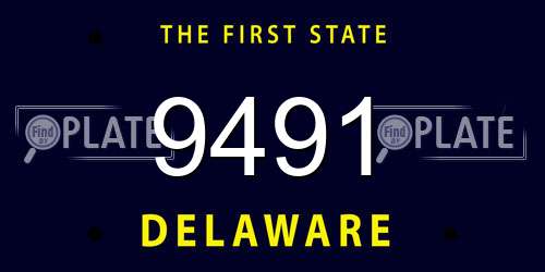 9491 Delaware License Plate