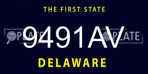 9491AV Delaware License Plate