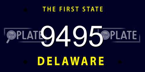 9495 Delaware License Plate