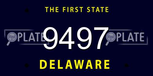 9497 Delaware License Plate