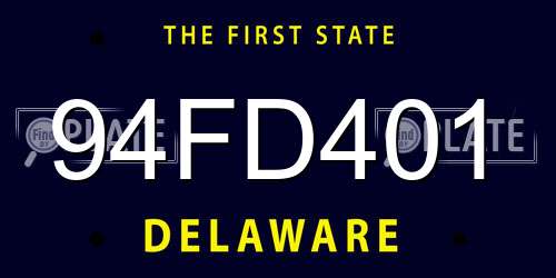 94FD401 Delaware License Plate