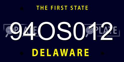 94OS012 Delaware License Plate