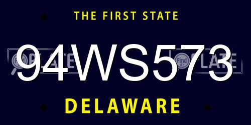 94WS573 Delaware License Plate