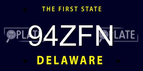 94ZFN Delaware License Plate
