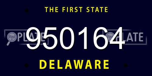 950164 Delaware License Plate