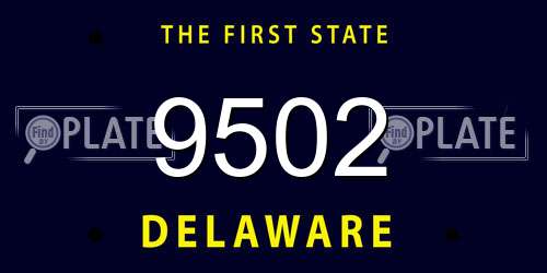 9502 Delaware License Plate