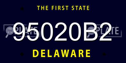 95020B2 Delaware License Plate
