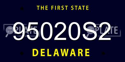 95020S2 Delaware License Plate