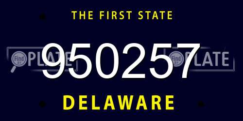 950257 Delaware License Plate