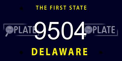 9504 Delaware License Plate