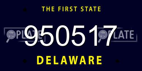 950517 Delaware License Plate