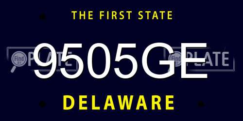 9505GE Delaware License Plate