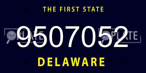 9507052 Delaware License Plate