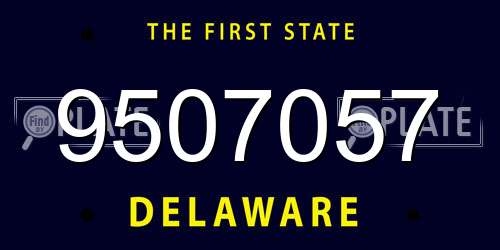 9507057 Delaware License Plate