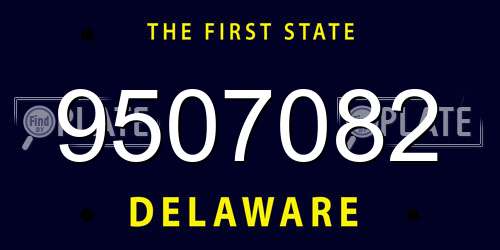 9507082 Delaware License Plate