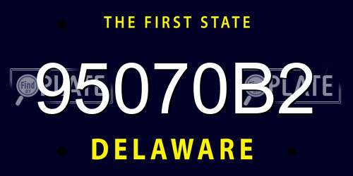95070B2 Delaware License Plate