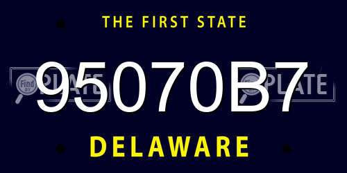 95070B7 Delaware License Plate
