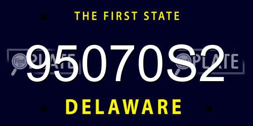 95070S2 Delaware License Plate