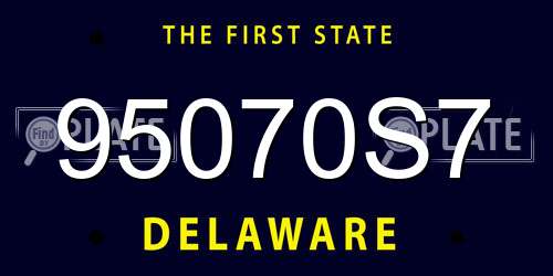 95070S7 Delaware License Plate