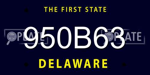 950B63 Delaware License Plate