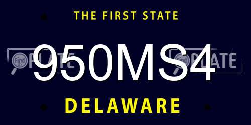950MS4 Delaware License Plate