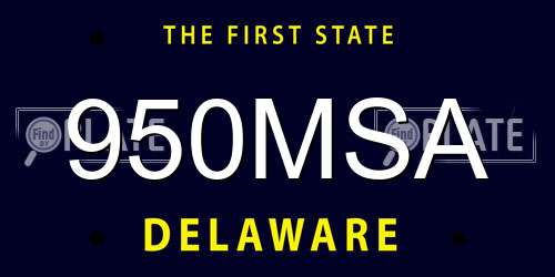 950MSA Delaware License Plate