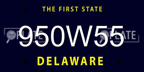 950W55 Delaware License Plate