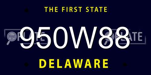 950W88 Delaware License Plate