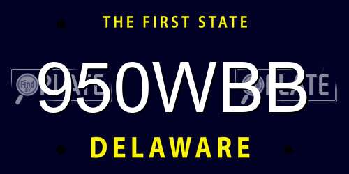 950WBB Delaware License Plate