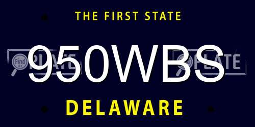950WBS Delaware License Plate