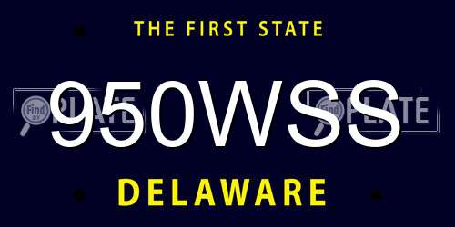 950WSS Delaware License Plate
