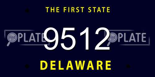 9512 Delaware License Plate