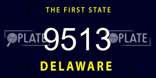 9513 Delaware License Plate