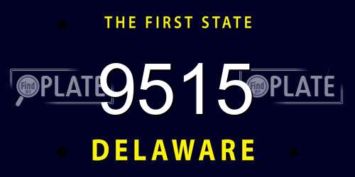 9515 Delaware License Plate