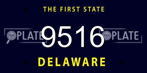 9516 Delaware License Plate