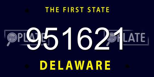 951621 Delaware License Plate