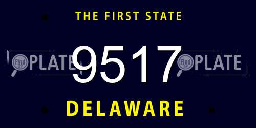 9517 Delaware License Plate
