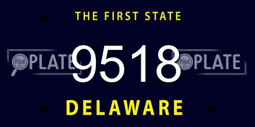 9518 Delaware License Plate