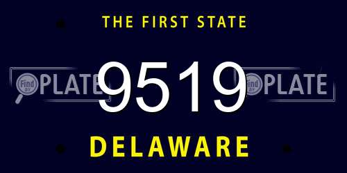 9519 Delaware License Plate