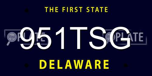 951TSG Delaware License Plate
