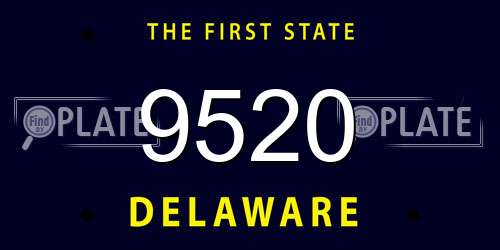 9520 Delaware License Plate