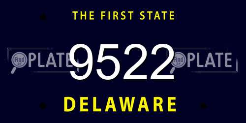 9522 Delaware License Plate