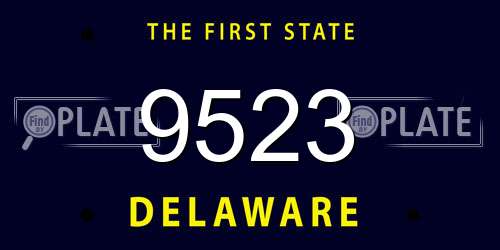 9523 Delaware License Plate