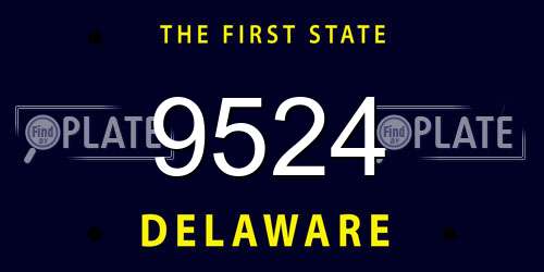 9524 Delaware License Plate