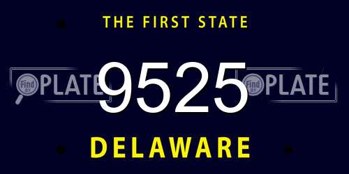 9525 Delaware License Plate