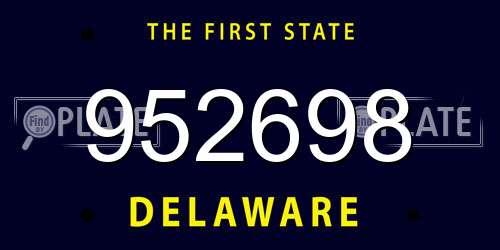 952698 Delaware License Plate