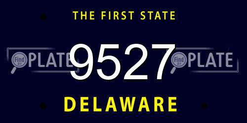 9527 Delaware License Plate