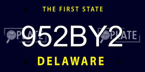 952BY2 Delaware License Plate