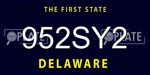 952SY2 Delaware License Plate